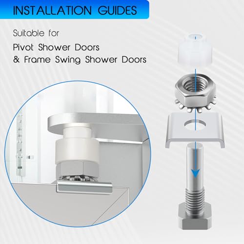 AQDD Shower Door Pivot Lnstallation Kit Set with Pin and Bushing for Shower Door Pivot Repair Replacement2 Piece - Image 3