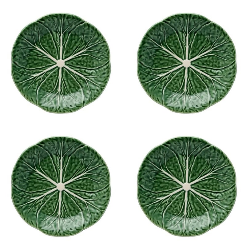 Bordallo Pinheiro Bordallo Pinheiro Cabbage Dessert Plate Green Set of 4 