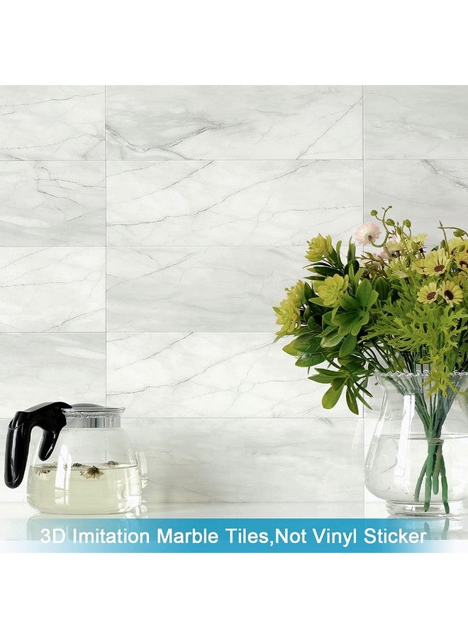 Benice BeNice Peel and Stick Backsplash for Kitchen Tile,Peel and Stick Tiles for Walls Tile Stickers Waterproof Marble Tile Backsplash 3.85"x11.73"(16Tiles) White Gray  - Image 3
