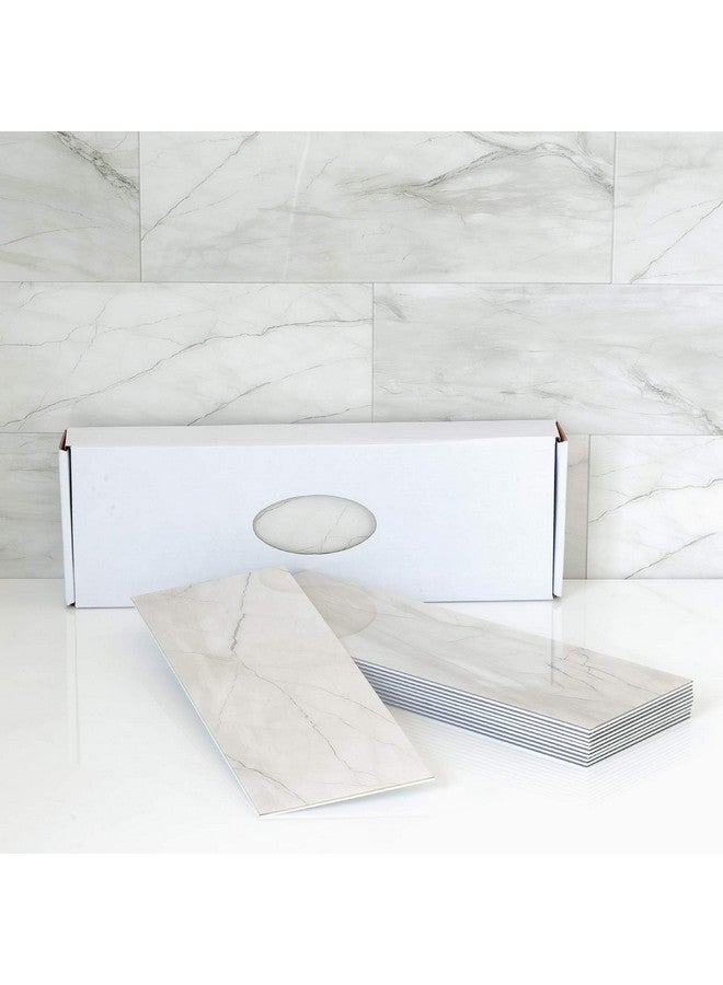 Benice BeNice Peel and Stick Backsplash for Kitchen Tile,Peel and Stick Tiles for Walls Tile Stickers Waterproof Marble Tile Backsplash 3.85"x11.73"(16Tiles) White Gray  - Image 1