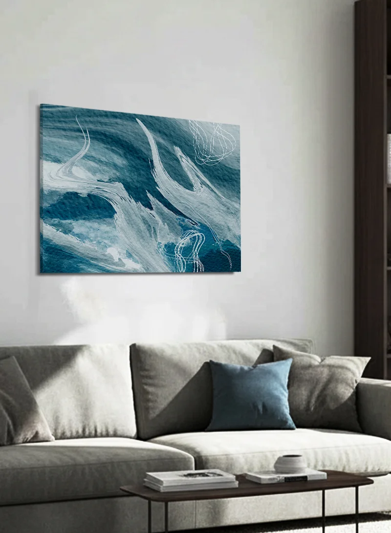 LOWHA Canvas Wall Art Stretched Over Wooden Frame with Abstract Design