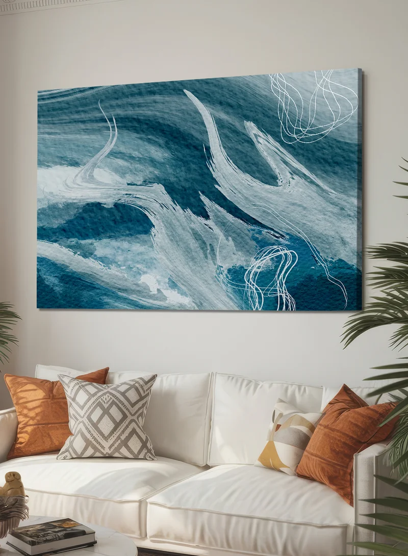 LOWHA Canvas Wall Art Stretched Over Wooden Frame with Abstract Design