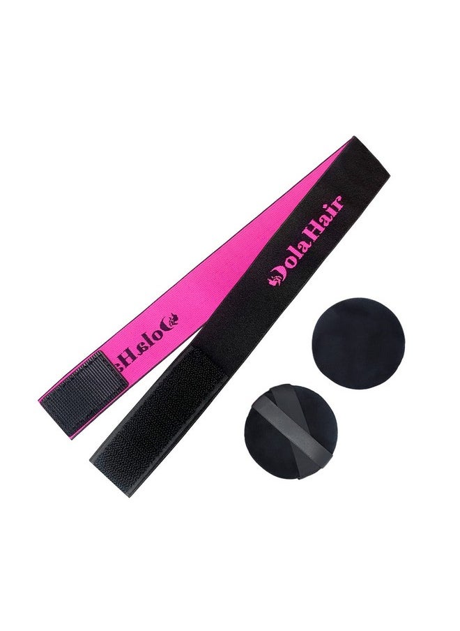 Dolahair - Lace Melting Bandelastic Bands For Wig Edges 4Pcs Wig Band For Wigs Edge Wrap To Lay Edges Wig Band Edge Wrap To Lay Edgeselastic Band For Sewing Edge Laying Band (2 Pcs Bands With Ear Pads) - Image 1