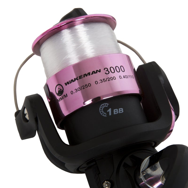 Wakeman Fishing Rod and Reel Combo - Strike Series Medium Action 78-Inch Spinning Reel Pole - Fishing Gear for Bass, Trout, and Lake by Wakeman (Hot Pink) - Image 3