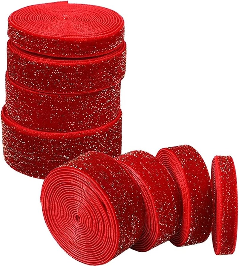 Dark Red Velvet Ribbon 3 Rolls 9M For Gift Bouquet Wrapping Color A02 - Image 2