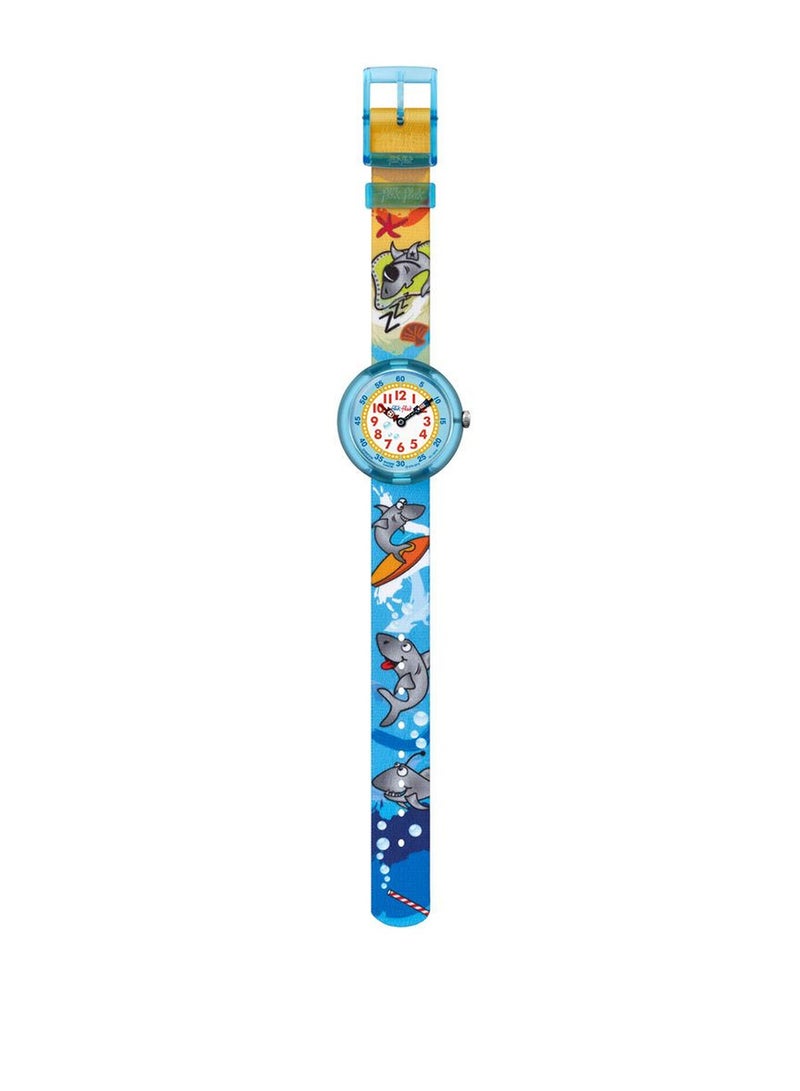 Swatch Kids Unisex Sharks On Holiday Quartz Movement Water Resistant Wrist Watch - 32 Mm - Image 2