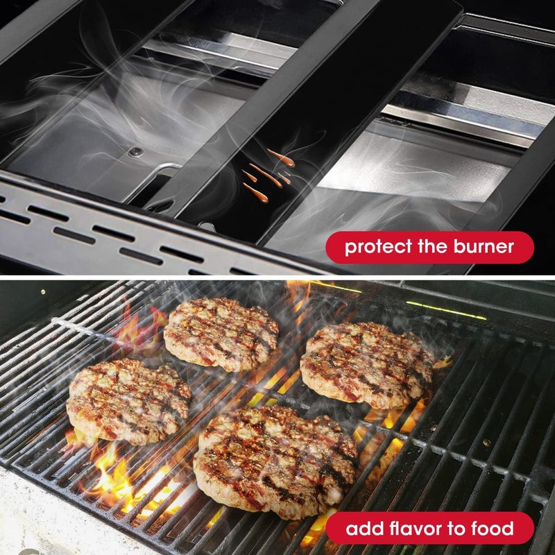 Unicook 4 Pack 15 Inch Grill Heat Plates Replacement Parts for Dyna-Glo DGF510SSP, DGF493BNP, Porcelain Grill Burner Covers, BBQ Heat Shields for Uniflame GBC1460W - Image 5