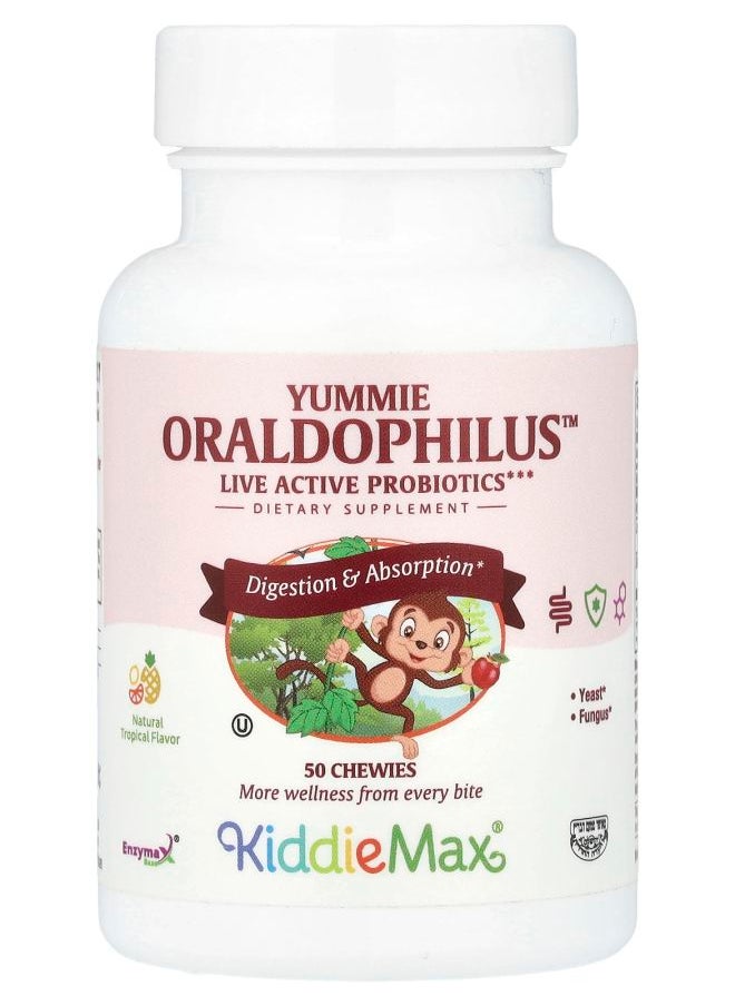 Maxi Health KiddieMax® Yummie Oraldophilus™ Natural Tropical 50 Chewies 