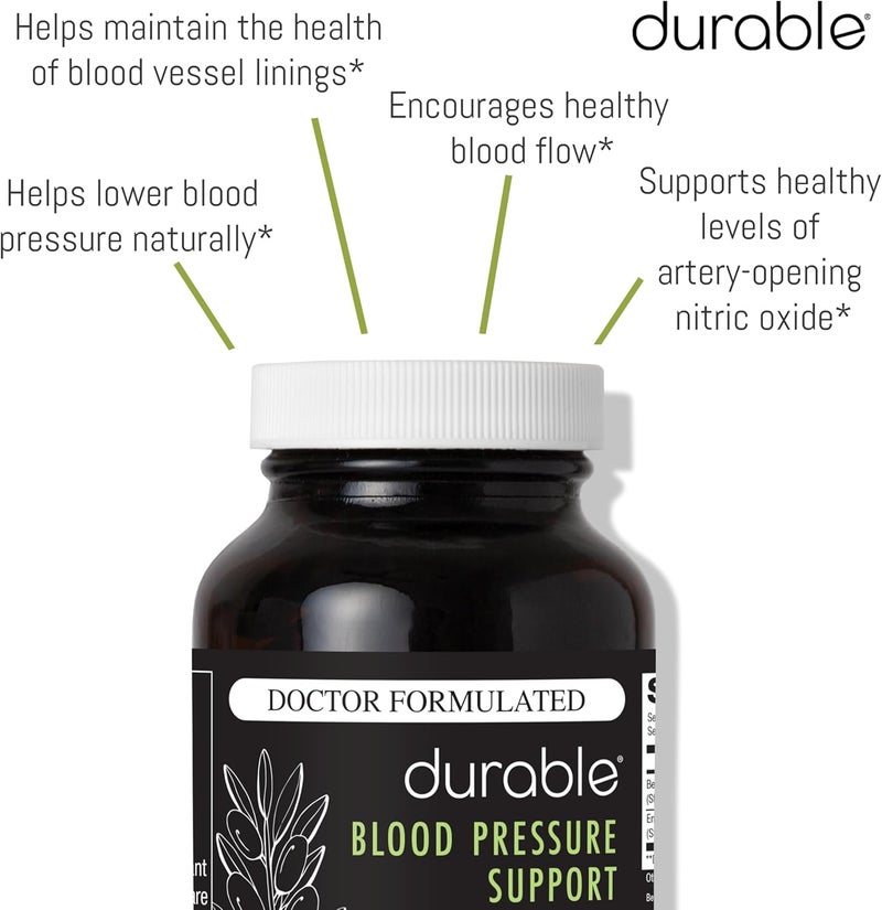 Durable Blood Pressure  Benolea Olive Leaf  Enovita Grape Seed Extract TwoinOne Formula Boosts Nitric Oxide Supports Vascular Health Made in USA DoctorFormulated 60 Count Pack of 3 - Image 4