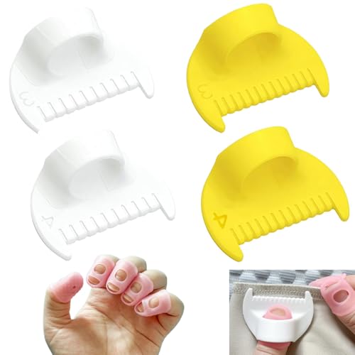 JIYUANCH 4Pcs Edge Stitch Lock Sewing Gauge 3mm4mm Edge Sewing Lockranding Tool SewingTemplates Rulers Needle Gauge Quilting Ruler Measuring Tool Seam Gauge for Sewing Straight - Image 1