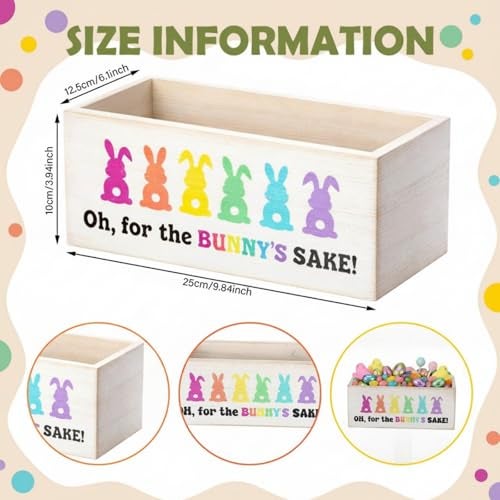 Anglechic Easter Candy Dish Funny Wooden for Tiered Tray Decor Easter Colorful Bunny Cute Candy Bowl Funny Rabbit Dish Holders Decorative Kitchen Household Gift for Home Decor, Purple - Image 2