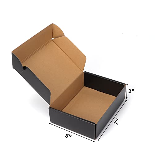 EXYGLO Shipping Cardboard Boxes for Small Business, Packing and Mailing, 7x5x2 - Pack of 25, Black - Image 2