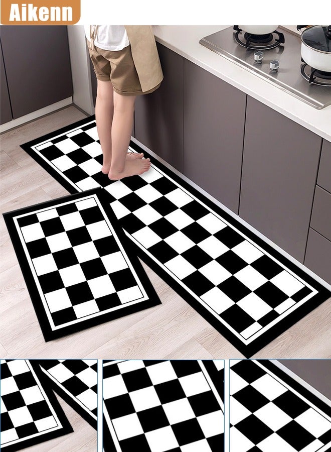 Aikenn Kitchen carpet kitchen carpet washable bathroom long carpet water and oil absorbent household non-slip floor mat bathroom door bathroom dustproof mat suitable for kitchen and bathroom holiday gift decoration  - Image 1