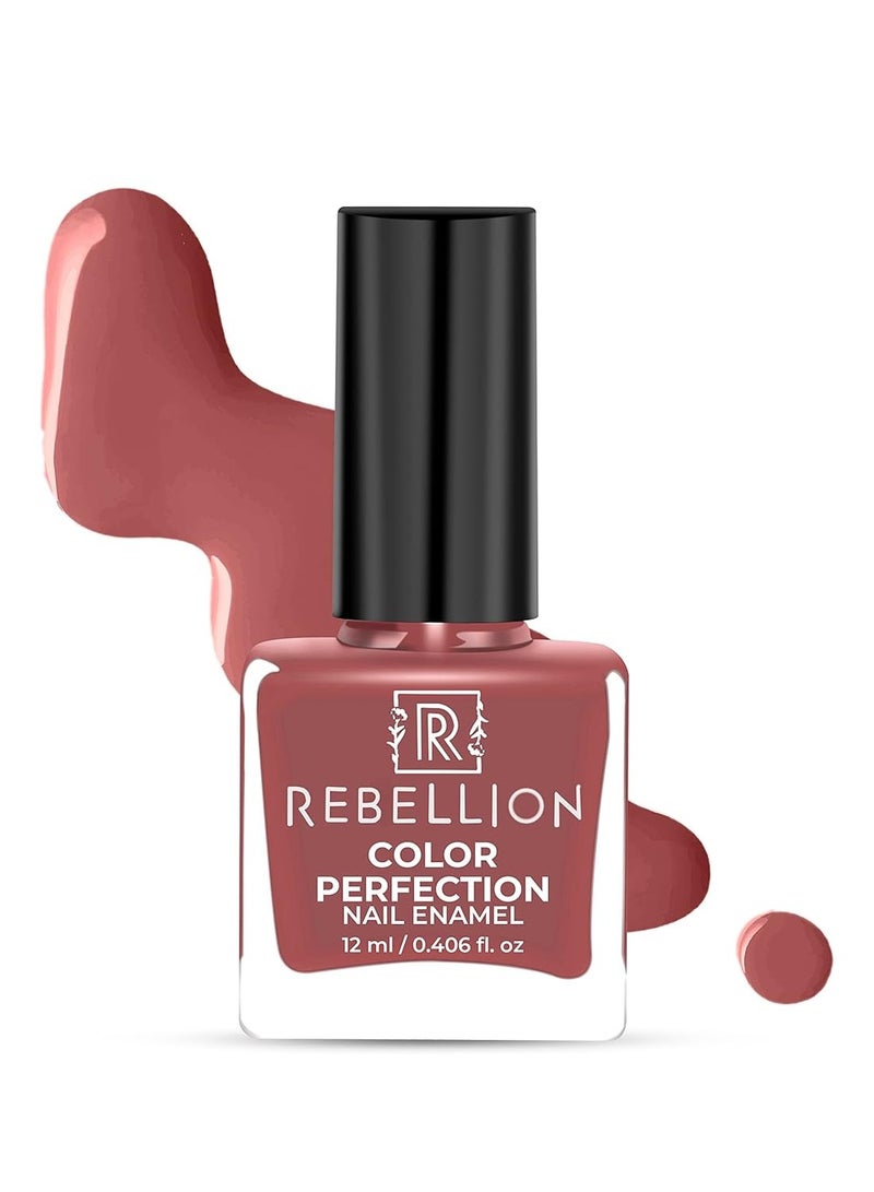 Rebellion Color Perfection Nail Enamel 12ml Hot Brown Hottie Brown RG11 - Image 1