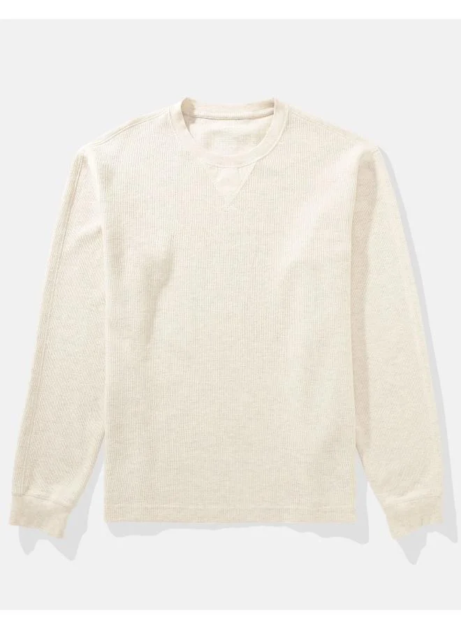 American Eagle AE Long-Sleeve Washed Crew Neck Thermal T-Shirt