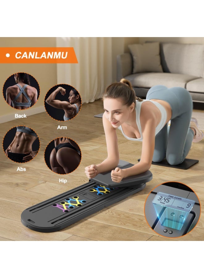 Axpeih Pilates Board, 7-in-1 Pilates Reformer Set, Foldable Pilates Board for Home Workout with Adjustable Resistance, Timer, and Multifunctional Equipment (Black) - Image 3