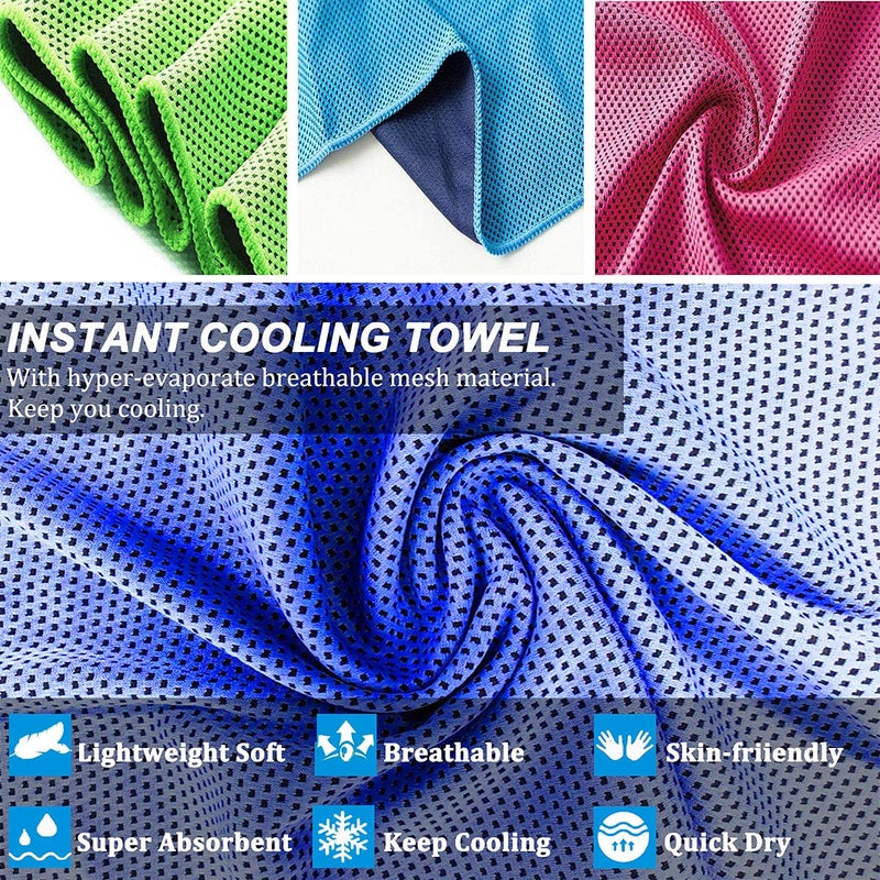 YQXCC 4 Pack Cooling Towels | 40"x12" | Cool for Neck and Face | Microfiber Soft Breathable Chilly | for Yoga, Sport, Golf, Gym, Camping, Running & More Activities - Image 3