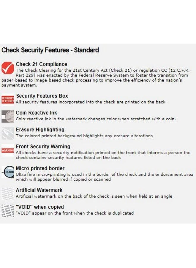 Check O Matic - Checkomatic Computer Check Paper 100 Pack Top Blank Stock Checks Security Features & Laser Printer Compatible Blue Diamond - Image 1