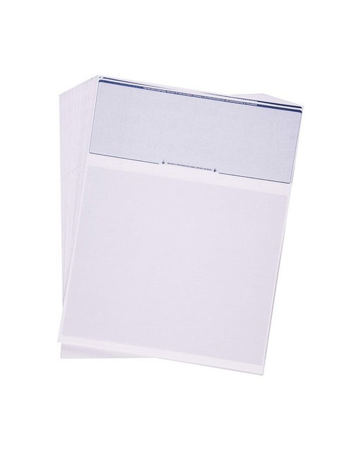 Checkomatic Computer Check Paper 100 Pack Top Blank Stock Checks Security Features & Laser Printer Compatible Blue Diamond