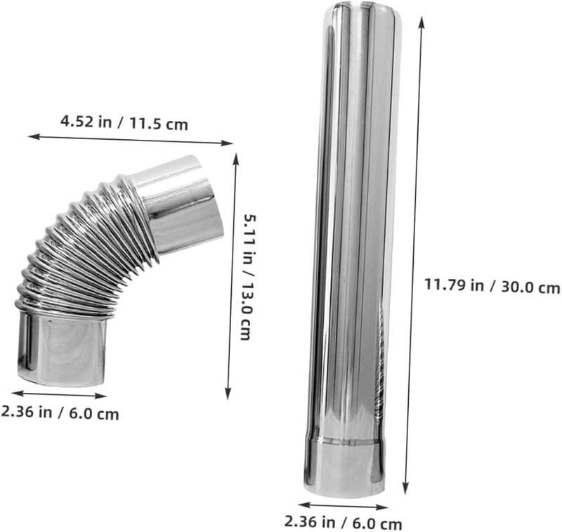 COHEALI 3 قطع من مجموعة مدخان سخان الماء الغازي من الفولاذ المقاوم للصدأ مع أنابيب مستقيمة ومرونة - Image 3