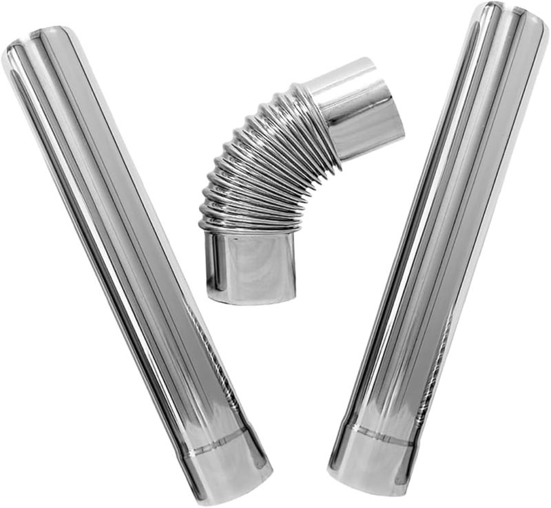 COHEALI 3 قطع من مجموعة مدخان سخان الماء الغازي من الفولاذ المقاوم للصدأ مع أنابيب مستقيمة ومرونة - Image 1