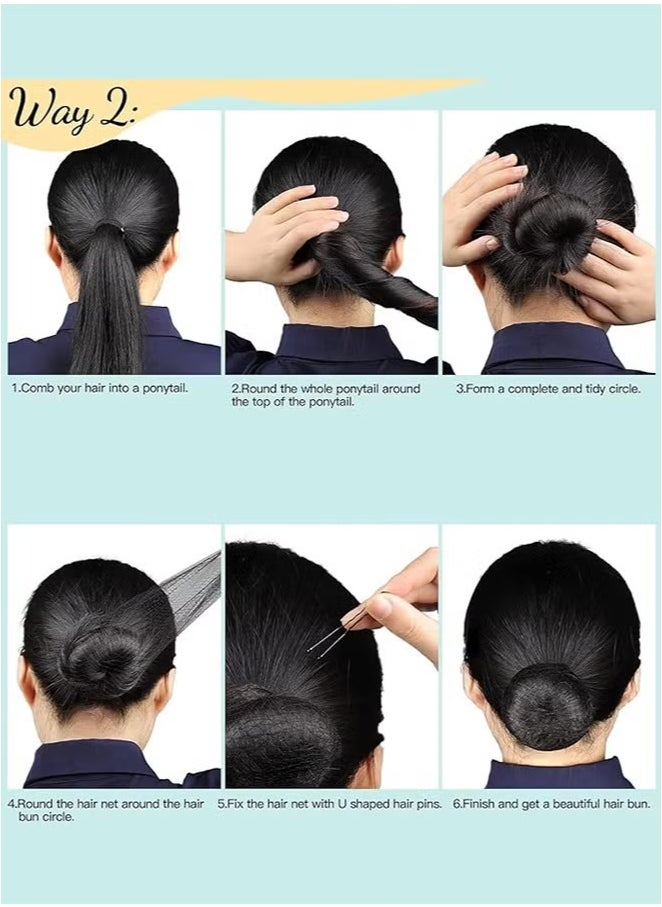 Generic 60PCS Invisible Hair Nets with U-Pins - For Ballet Buns, Food Service, Wedding - Breathable Mesh & No-Slip Metal Clips  - Image 5