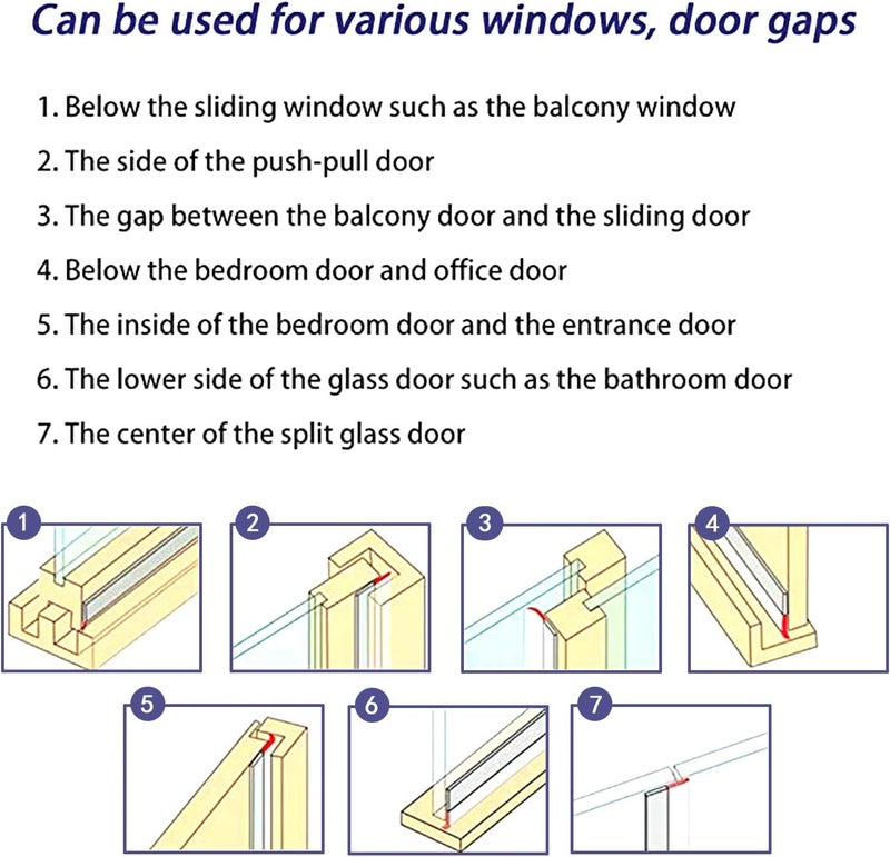 TAROSE Weather Stripping, Silicone Door Seal Strip Door, Window, Transparent 16 Feet Long (Width 25mm) - Image 3