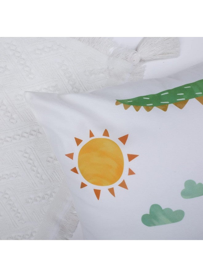 Jungle Animals Throw Pillow Covers 18X18 Set Of 4 Giraffe Lion Crocodile Sloth Decorative Pillows Case Soft Velvet Cushion Covers For Kids Baby Nursery Decor