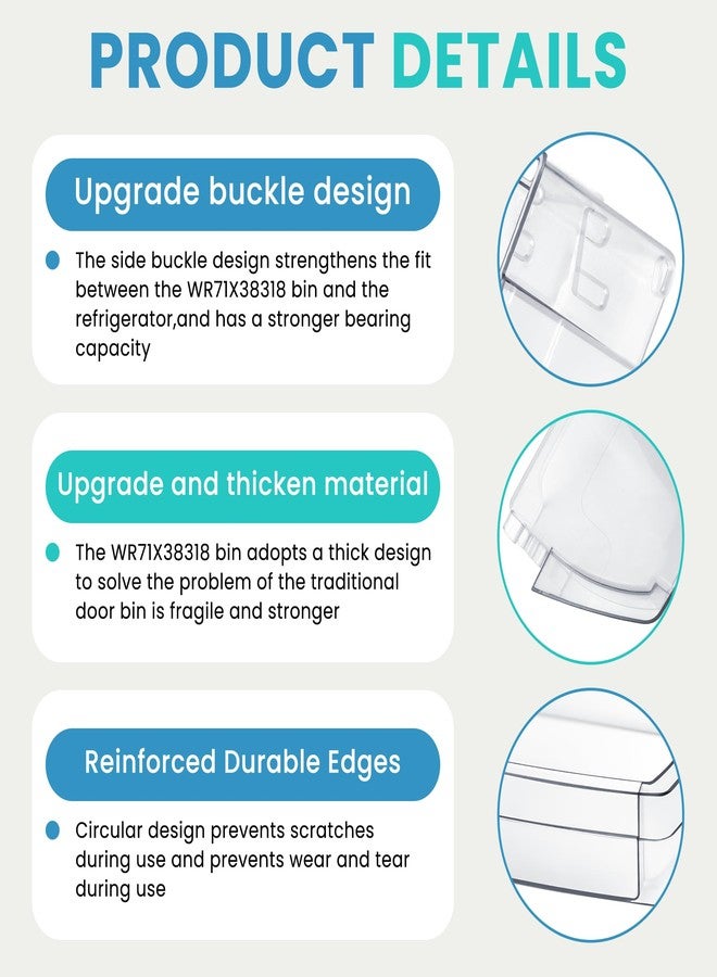 MIFLUS WR71X38318 Refrigerator Door Shelf Bin Compatible for G-E Refrigerator WR71X24428 4975917 AP7175677 PS16619590 EAP16619590 Parts-by MIFLUS - Image 3