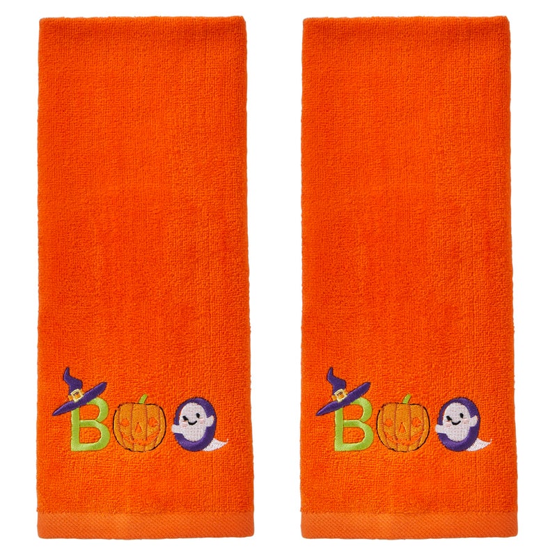 SKL Home Halloween Boo Hand Towel Set for BathKitchenBar Gift 2 Count