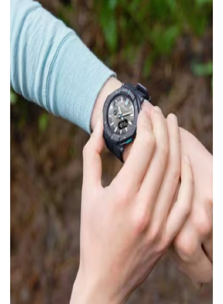 كاسيو ساعة كاسيو برو تريك PRW-3400Y الخارجية المتينة التي تعمل بالطاقة الشمسية مع مستشعر ثلاثي، وتحكم لاسلكي متعدد النطاقات 6، ومقاومة للماء حتى عمق 100 متر - راتنج أسود غير لامع - Image 2