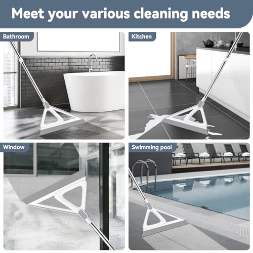 Nodirz Multifunction Magic Broom, Squeegee Broom for Floor, Rubber Silicone Broom for Floor Cleaning, Magic Broom Sweeper for Living Room, Kitchen, Bathroom-Easy Dry The Glass (Grey, 54 INCH) - Image 5