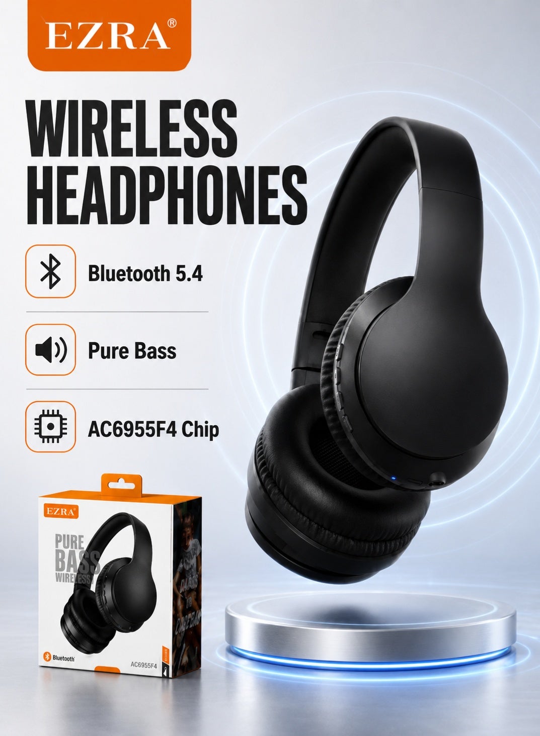 ezra Ezra Wireless Bluetooth Headphones Over Ear Z5F134DE748DD7586FA67Z