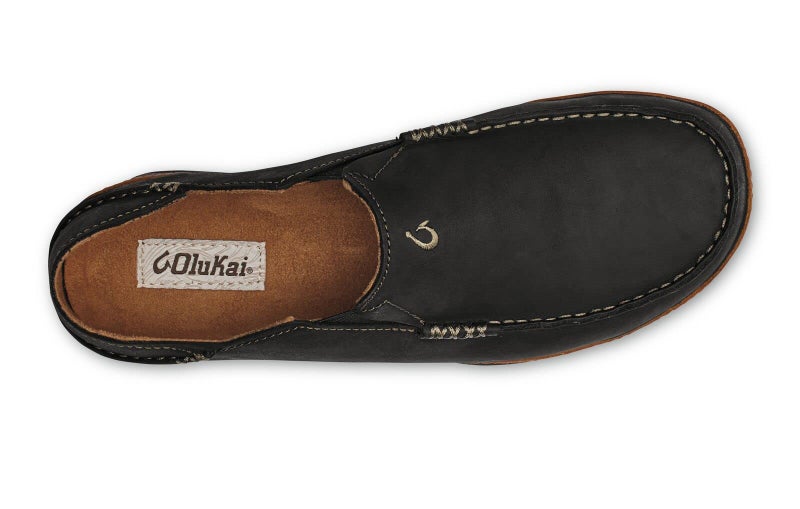 OLUKAI Moloa Men's Premium Leather Shoes, Easy Slip On & Off Design, Casual & Versatile Loafer, Drop-in Heel & Enhanced Traction, Black/Toffee, 11 - Image 5