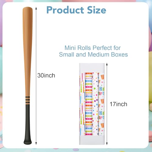 woric Birthday Wrapping Paper Rolls Colorful Gift Wrapping Paper with Happy Birthday Lettering Candles Polka Dots Stripes Design for Boys Party Baby Shower 4 Rolls 17 in x 120 in10ft Per Roll - Image 3