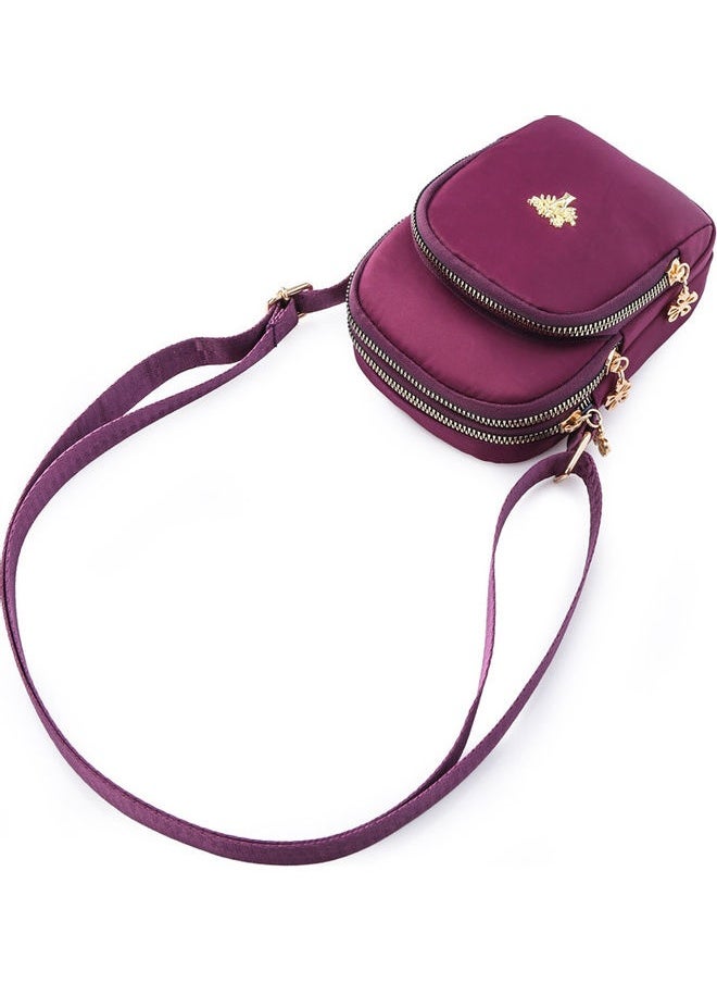 AL RAID - Nylon Cell Phone Purse Crossbody Bag Purple - Image 1