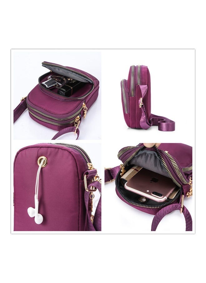 AL RAID - Nylon Cell Phone Purse Crossbody Bag Purple - Image 1