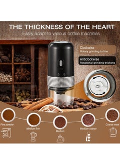 Neco Electric Coffee Grinder  Ceramic Cone-Shaped burrs Cores Coffee Mill Large Capacity 50g Portable Cordless Coffee Bean Grinder with 8 Grind Setting Adjustable For Office/Travel  - Image 2