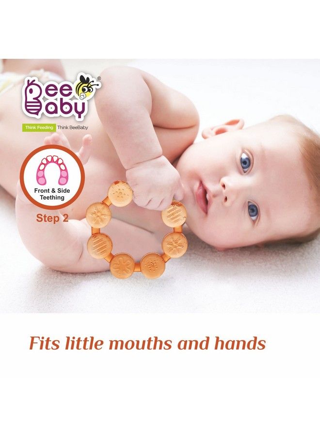 Beebaby Ring Shape Teethers For 6 To 12 Months Bpa Free. Cooling Water Filled Baby Teether Soft Teething Toy For Babies With Carry Case Soothes Gums And Easy To Grip (6 Months+) (Ring Orange)  - Image 4