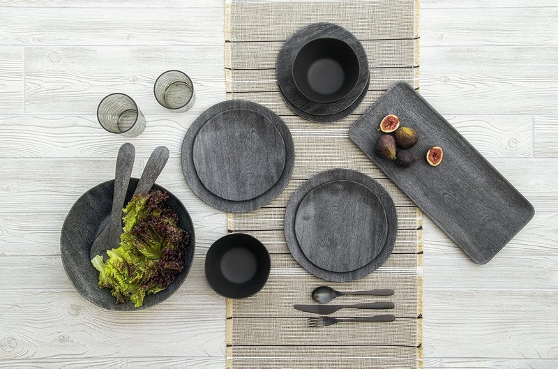 TarHong Faux Real Blackened Wood Serve Bowl 12 x 36 142 oz Melamine - Image 3
