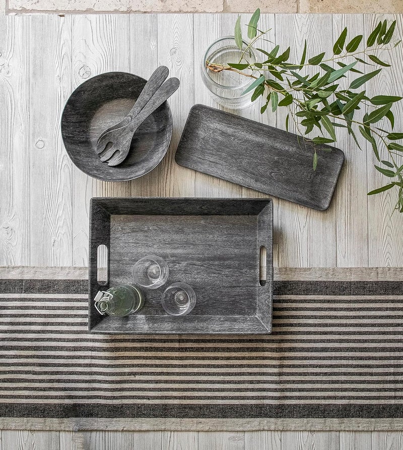 TarHong Faux Real Blackened Wood Serve Bowl 12 x 36 142 oz Melamine - Image 2