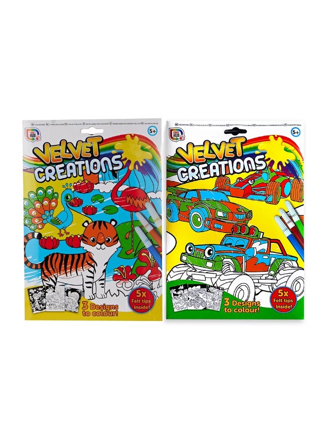 Igloo 2 ASST VELVET ART SET – Kids Activity Book | Sticker Book / Creative Play Set | Fun Learning & Entertainment for Kids | Ideal Gift for Boys & Girls - Image 1