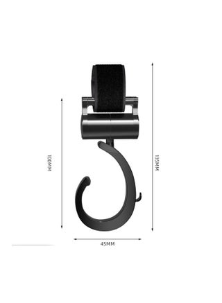 4 Pack Baby Stroller Hooks for Hanging Diaper Bags, Mommy Bag and Convenient Stroller Accessories, Organizer Hooks, Clips for Strollers Pushchair Buggy (Black) - view 2