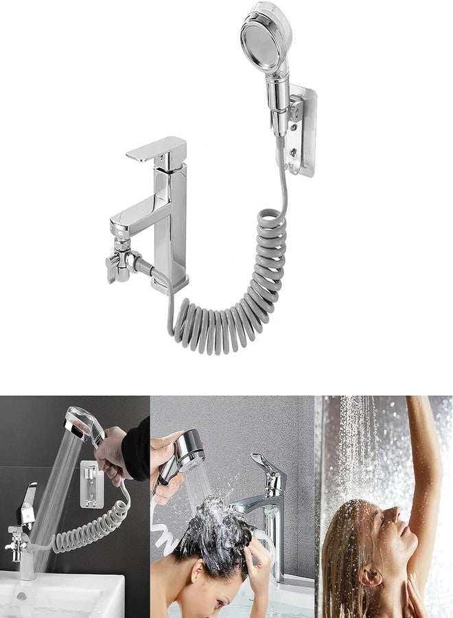 Alark خرطوم رش لحوض الاستحمام من ألارك، مناسب لغسل الشعر، مع ملحق رش وشطف لحوض الحمام، ومناسب أيضًا لغسل الحيوانات الأليفة، وحوض استحمام لغسل الشعر واليدين، وحوض غسيل في غرفة المرافق. - Image 4