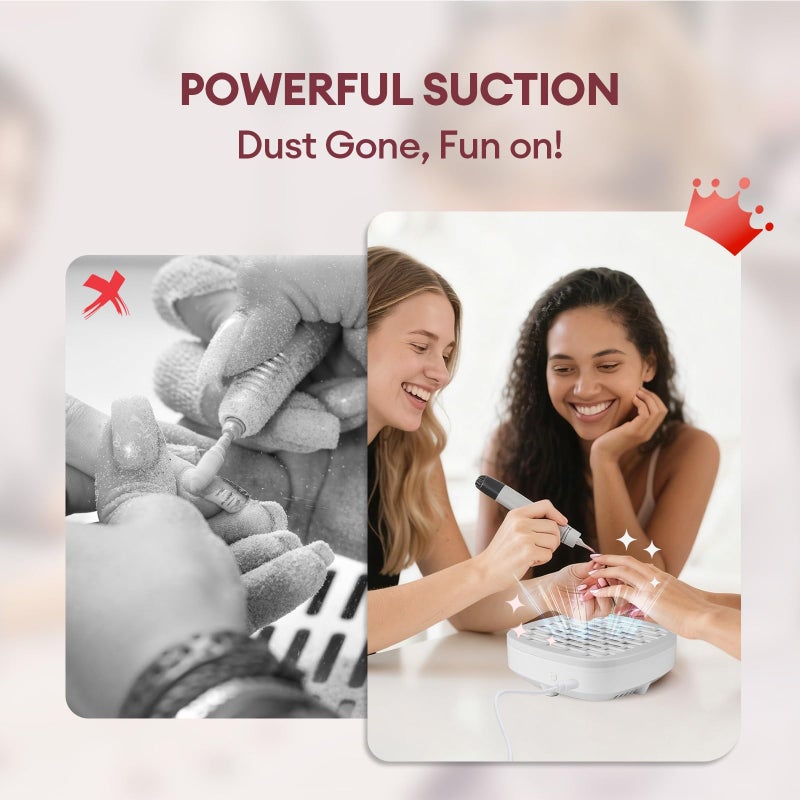 LIARTY Small Nail Dust Collector: Nail Tech Mini Quiet No Battery - Vacuum Nail Fan Dust Collector Vent with Filter Paper Sheets for Nail Art - Professional Nail Tech Supplies - Image 5