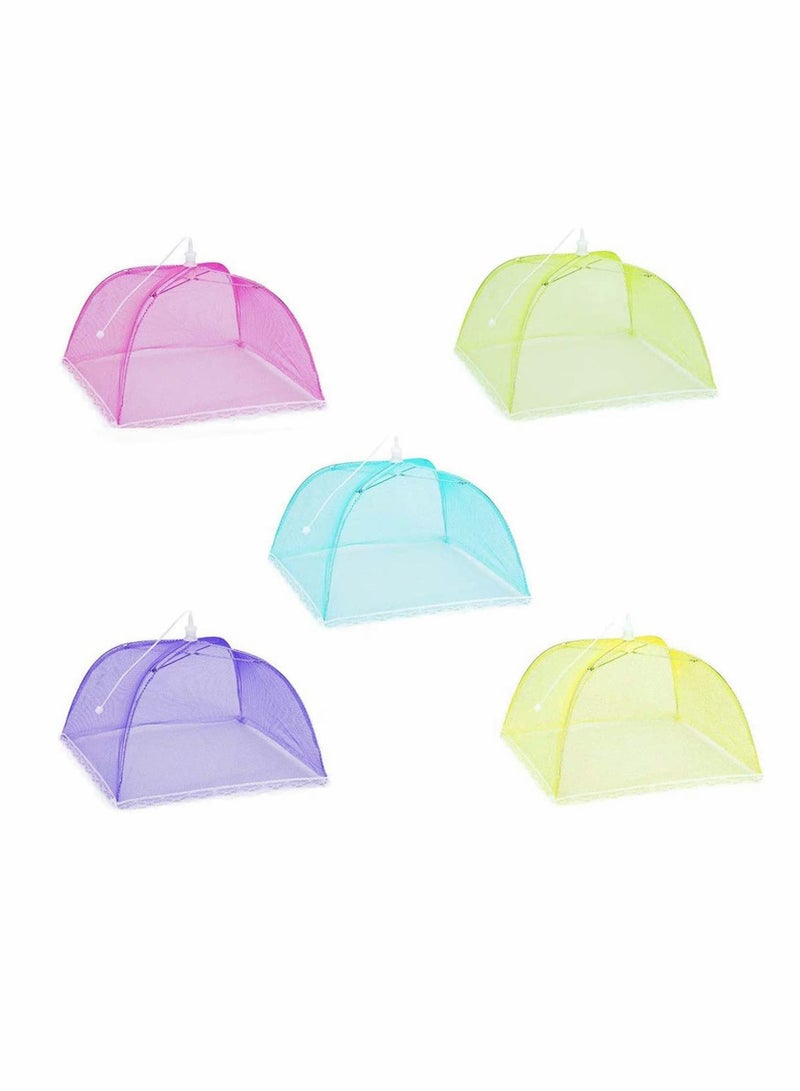 NIBEMINENT Food Covers Mesh, Pop up Umbrella Tent for Kitchen Outdoors, Parties Picnics, BBQs, Keep Flies Bugs Mosquitoes Away, Reusable and Collapsible, 5 Pack - Image 1