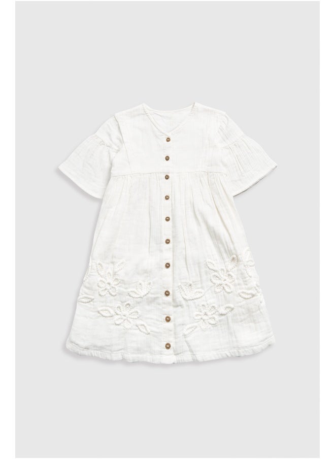 mothercare Cream Woven Dress  - Image 1