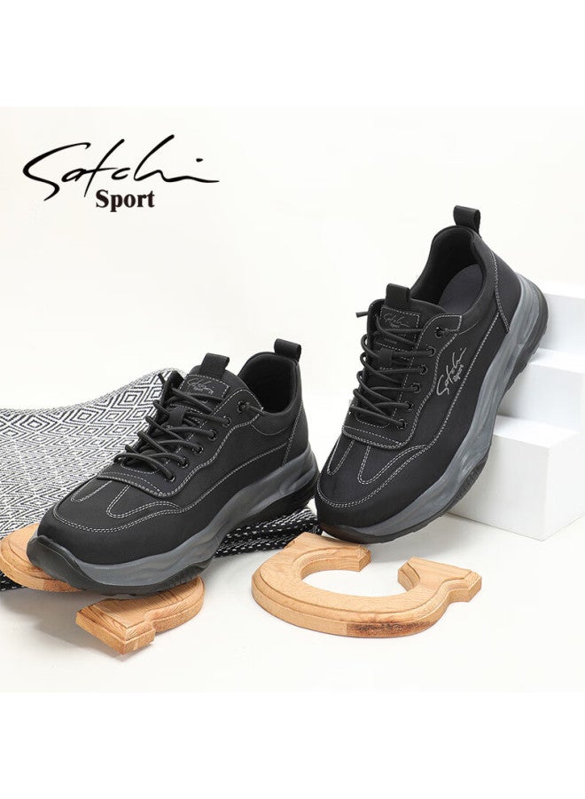 Satchi Men's Sports Casual Shoes  Autumn Winter Outdoor Cushioning Running Shoes Lightweight Comfortable Simple Lace-up Sneakers - Image 1