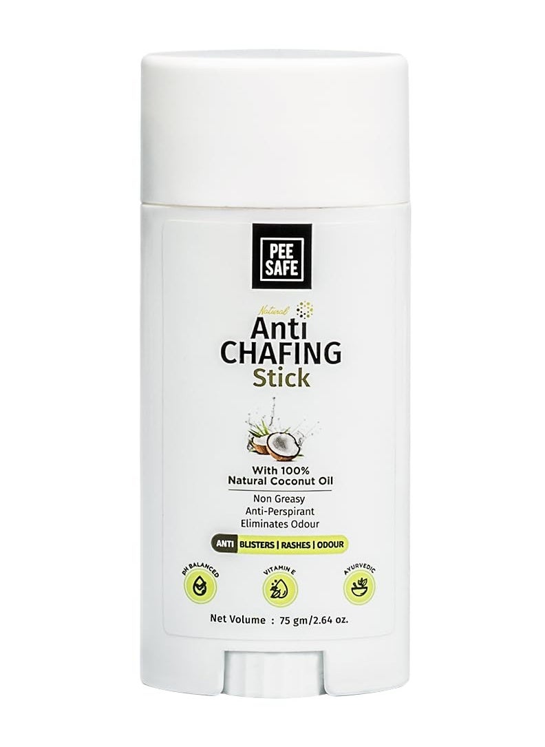 PEE SAFE Pee Safe Anti Chafing Stick For Men & Women | 75gm | For Underarm, Inner Thighs and Other Effected Area by Blisters, Rashes & Odour | Anti Rash Cream | 100% Natural Coconut Oil | Paraben & Silicone Free | Maintain Skin’S Ph | Goodness Of Aloe Vera & Vitamin E  - Image 1