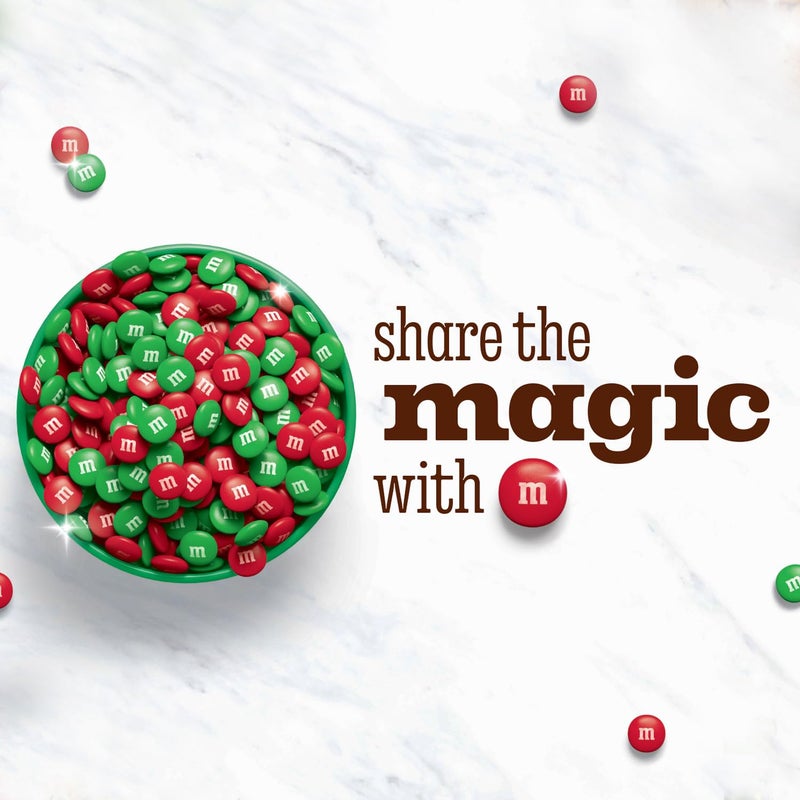 M&M'S Milk Chocolate Red & Green Christmas Candy Bulk Assortment, 38 oz Resealable Bag - Image 2